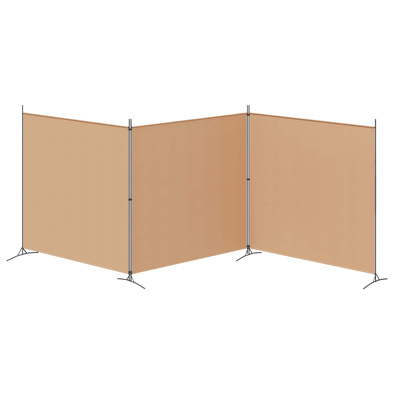 vidaXL 4-panelowy parawan Beżowy 525 x 180 cm tkanina