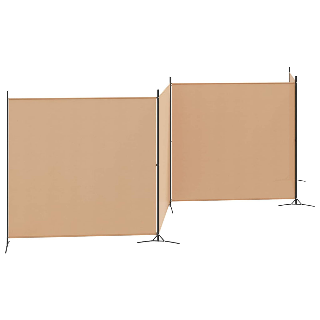 vidaXL 4-panelowy parawan Beżowy 698 x 180 cm tkanina