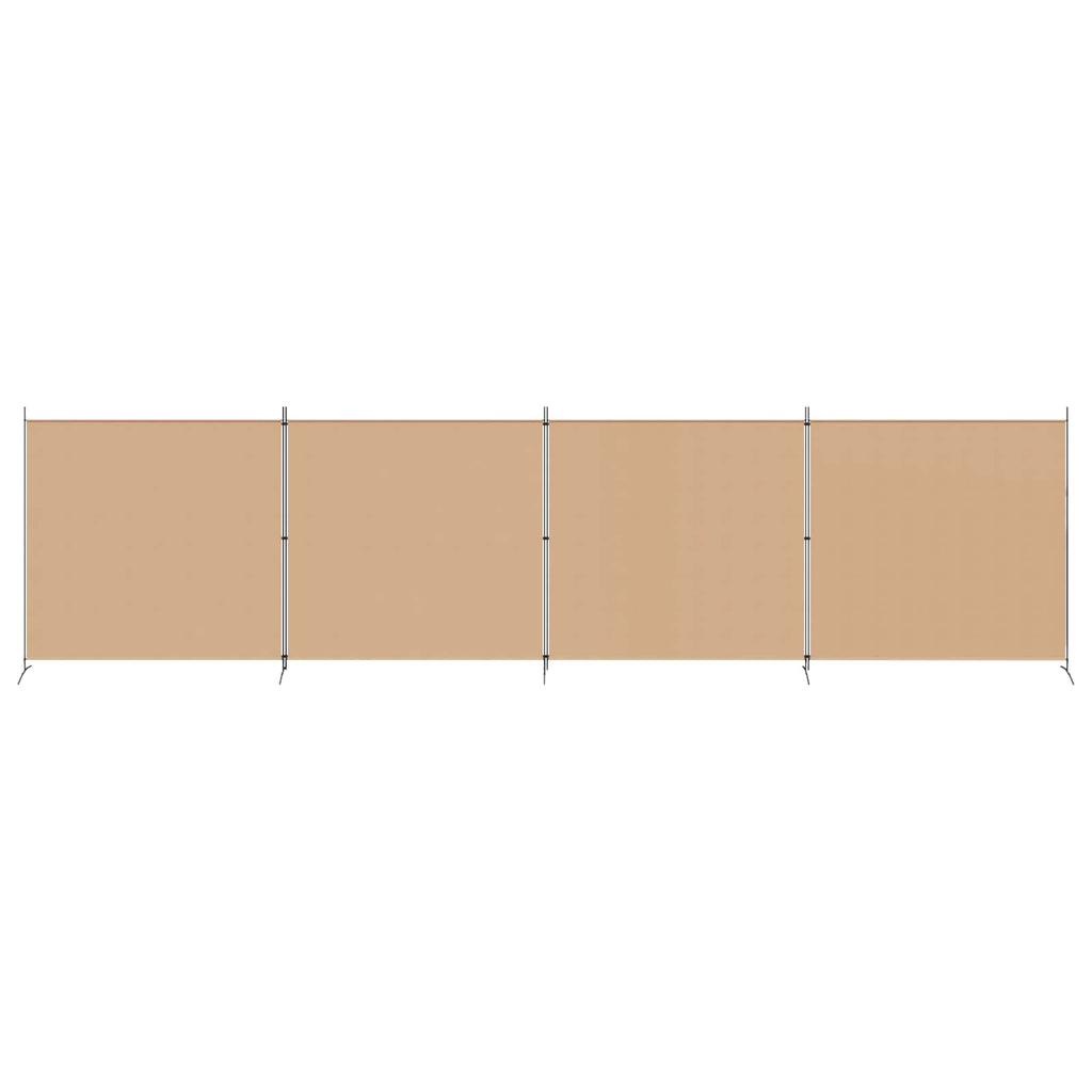 vidaXL 4-panelowy parawan Beżowy 698 x 180 cm tkanina