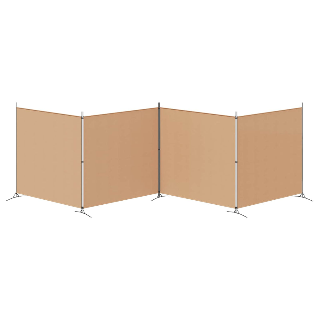 vidaXL 4-panelowy parawan Beżowy 698 x 180 cm tkanina