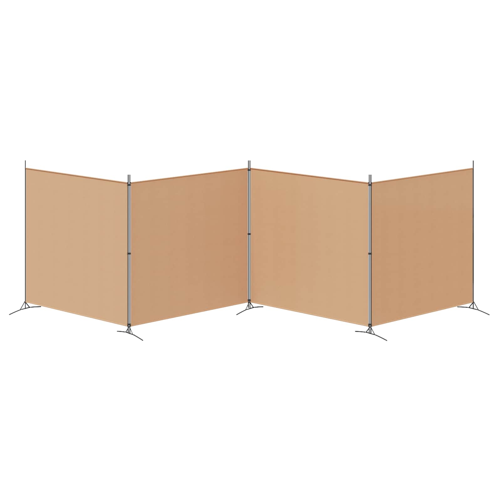 vidaXL 4-panelowy parawan Beżowy 698 x 180 cm tkanina