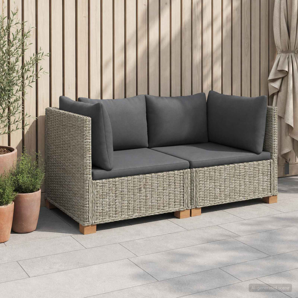 vidaXL 2 szt. Zestaw Wypoczynkowy z Rattanu z Poduszkami GENDT