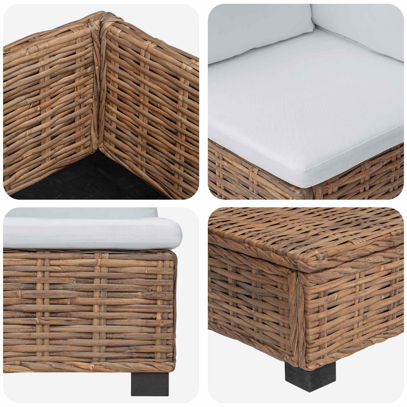 vidaXL 6 szt. Zestaw Wypoczynkowy z Rattanu z Poduszkami GENDT