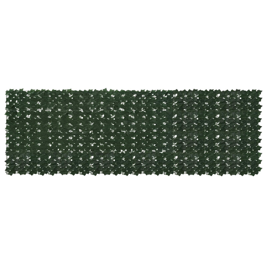 vidaXL Parawan balkonowy z liśćmi Ciemnozielony 300 x 100 cm