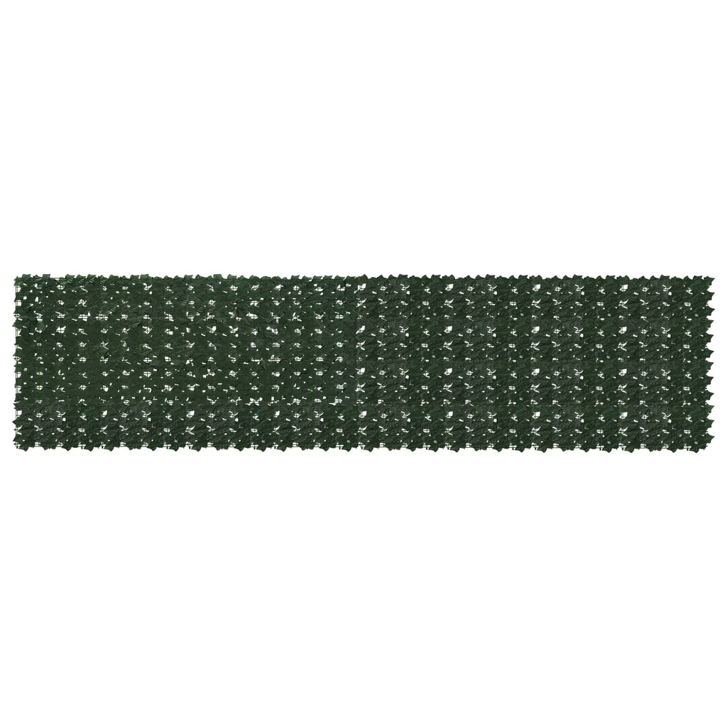 vidaXL Parawan balkonowy z liśćmi Ciemnozielony 400 x 100 cm