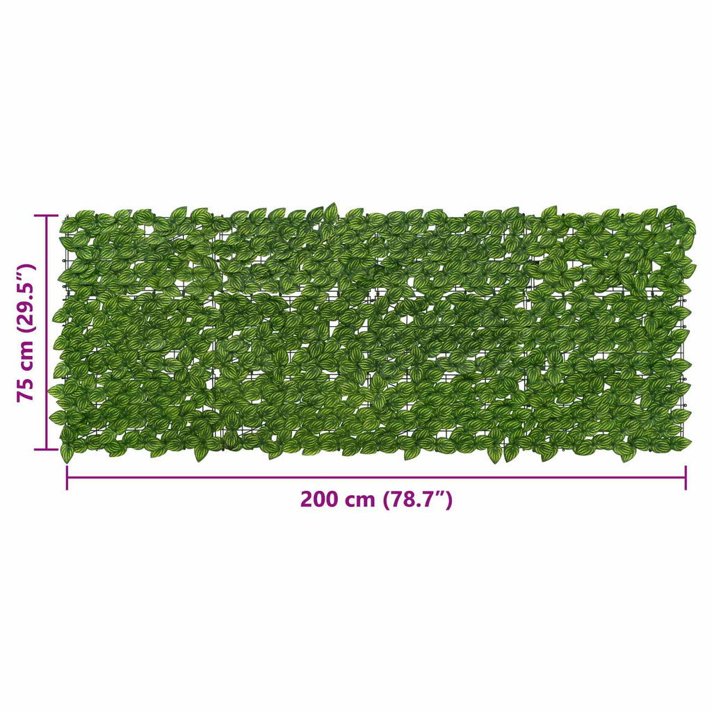 vidaXL Parawan balkonowy z liśćmi Zielony i Żółty 200 x 75 cm
