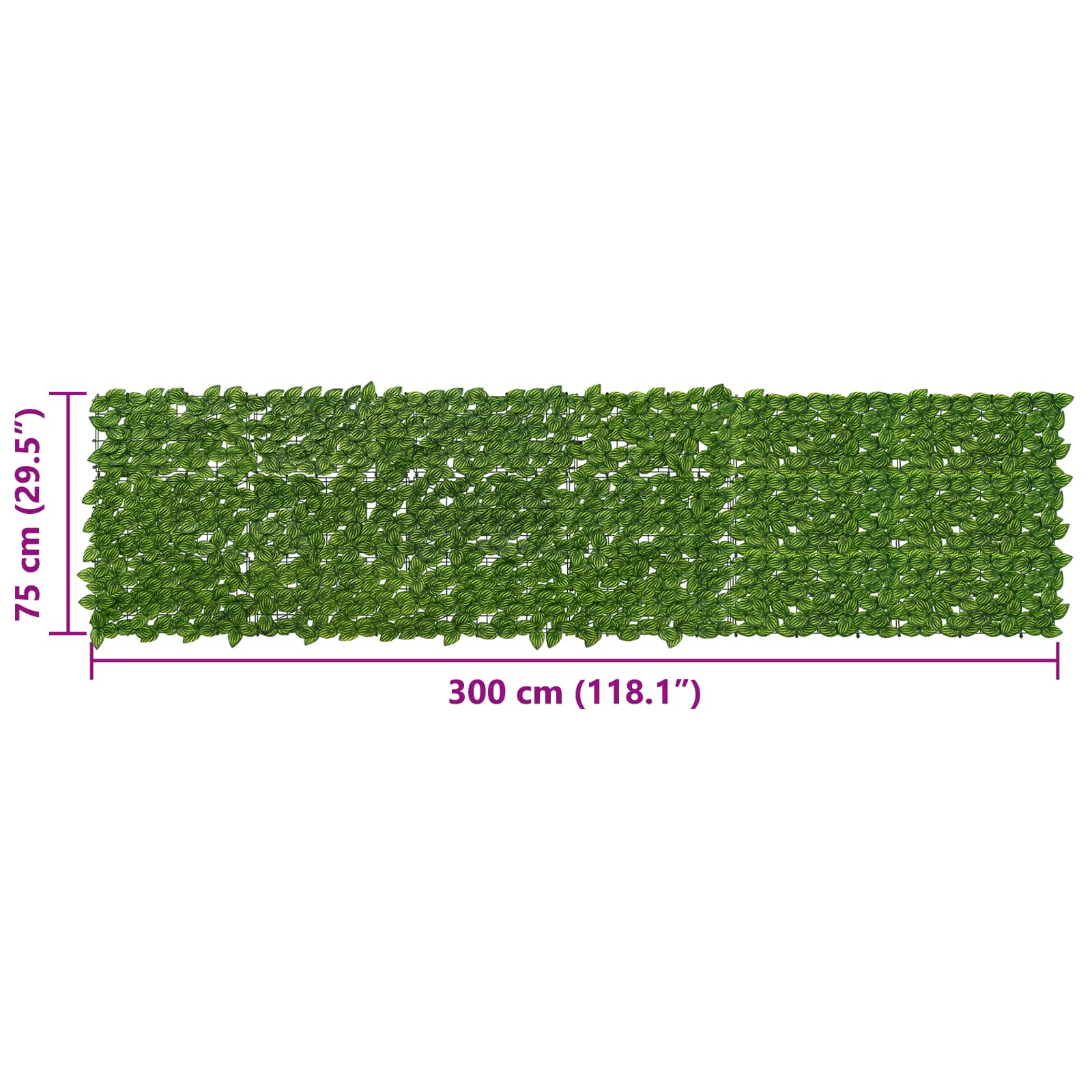 vidaXL Parawan balkonowy z liśćmi Zielony i Żółty 300 x 75 cm