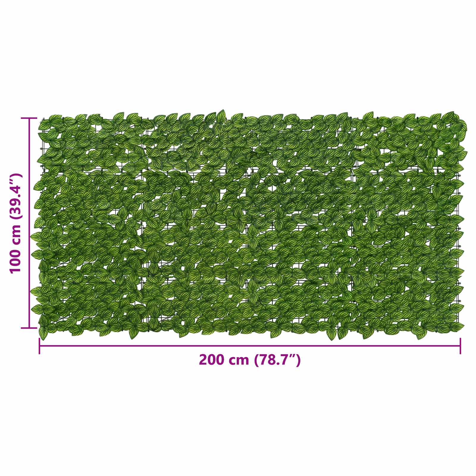 vidaXL Parawan balkonowy z liśćmi Zielony i Żółty 200 x 100 cm