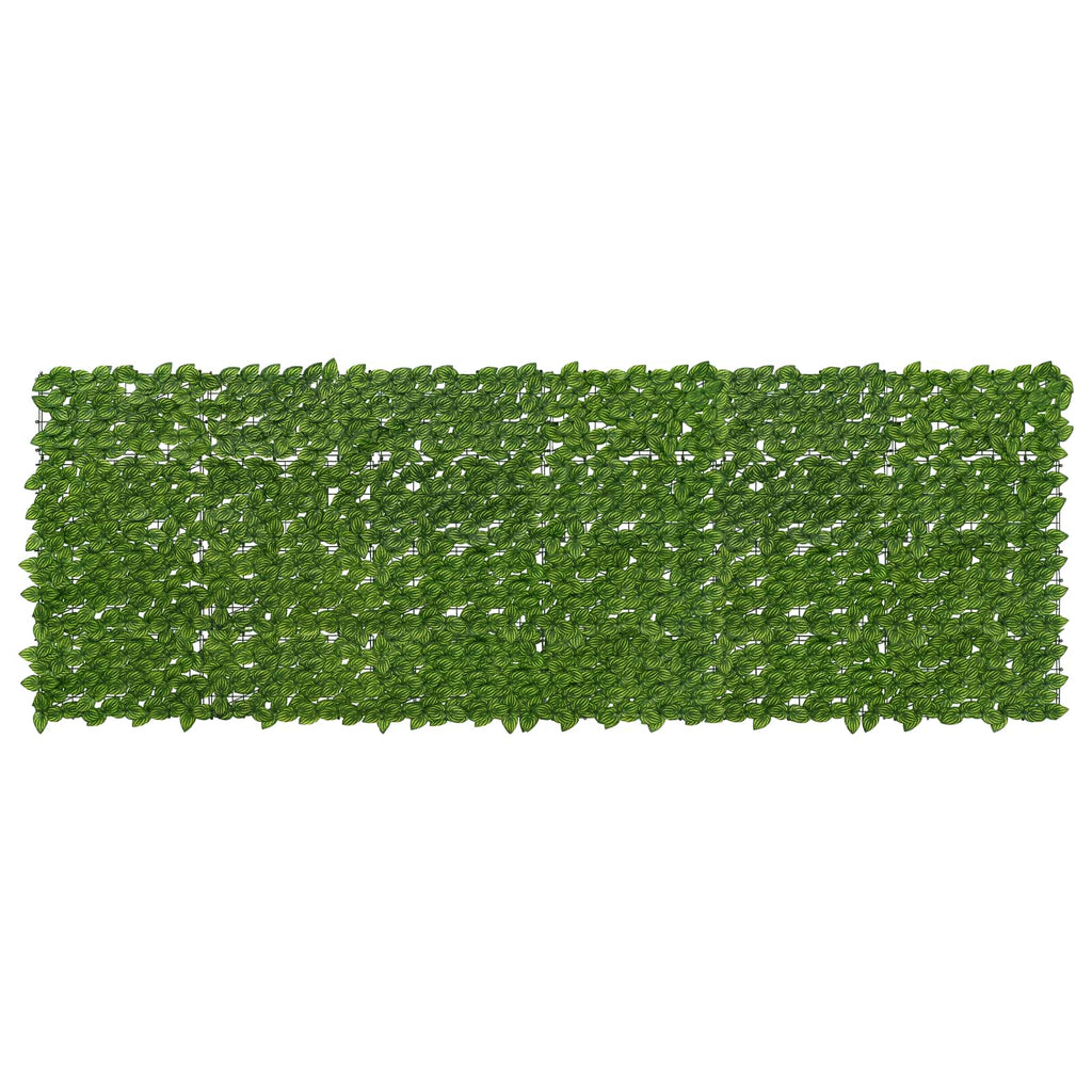vidaXL Parawan balkonowy z liśćmi Zielony i Żółty 300 x 100 cm