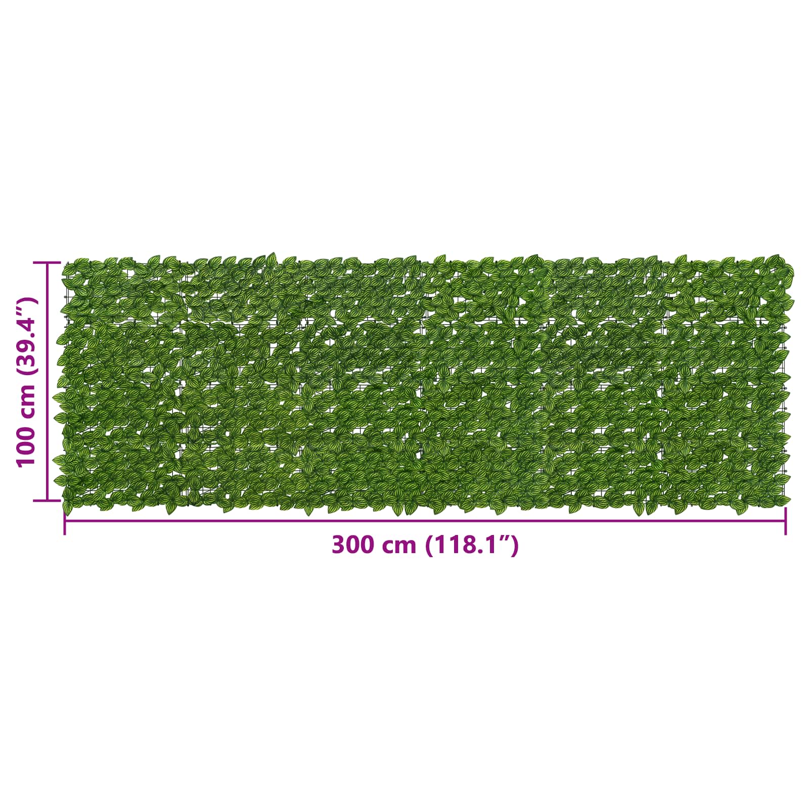 vidaXL Parawan balkonowy z liśćmi Zielony i Żółty 300 x 100 cm