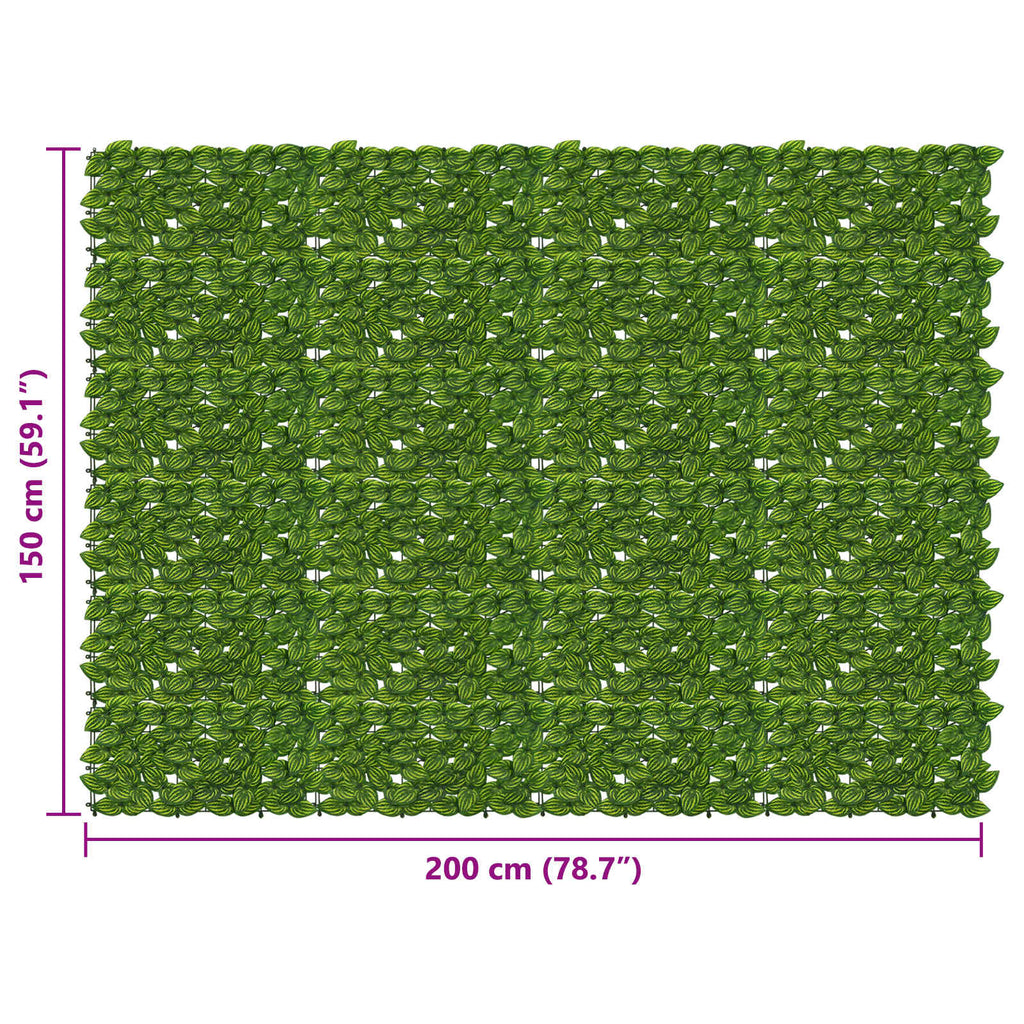 vidaXL Parawan balkonowy z liśćmi Zielony i Żółty 200 x 150 cm