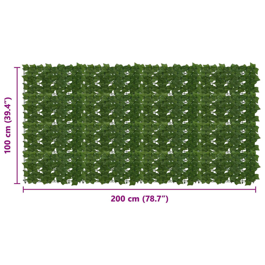 vidaXL Parawan balkonowy z liśćmi zielony 200 x 100 cm