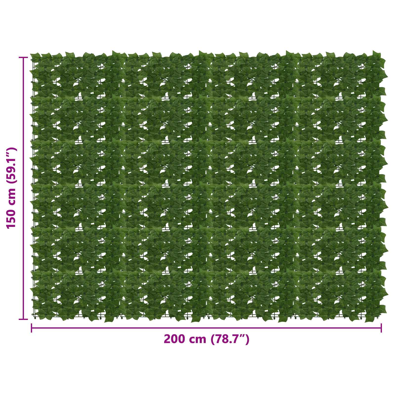 vidaXL Parawan balkonowy z liśćmi zielony 200 x 150 cm