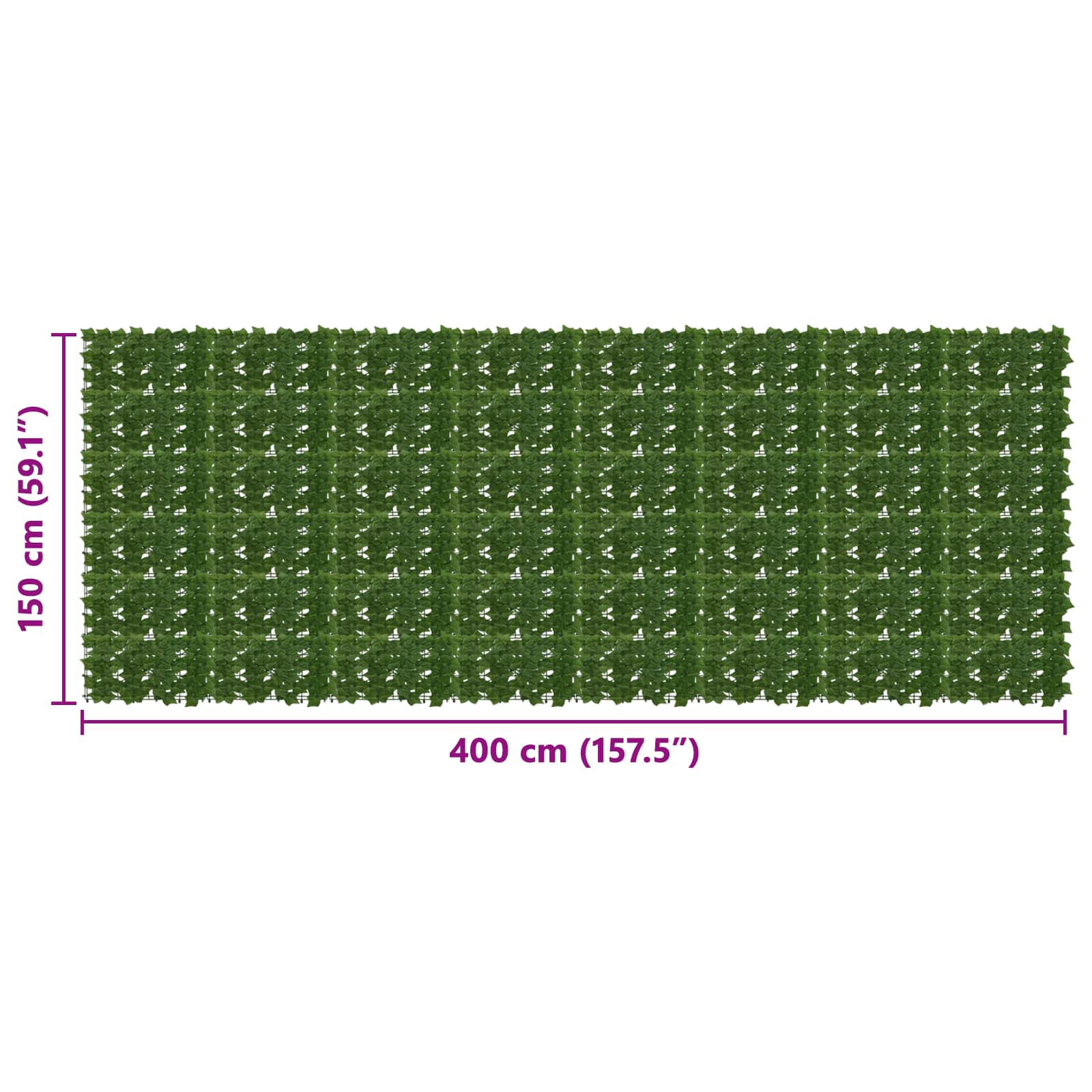 vidaXL Parawan balkonowy z liśćmi zielony 400 x 150 cm