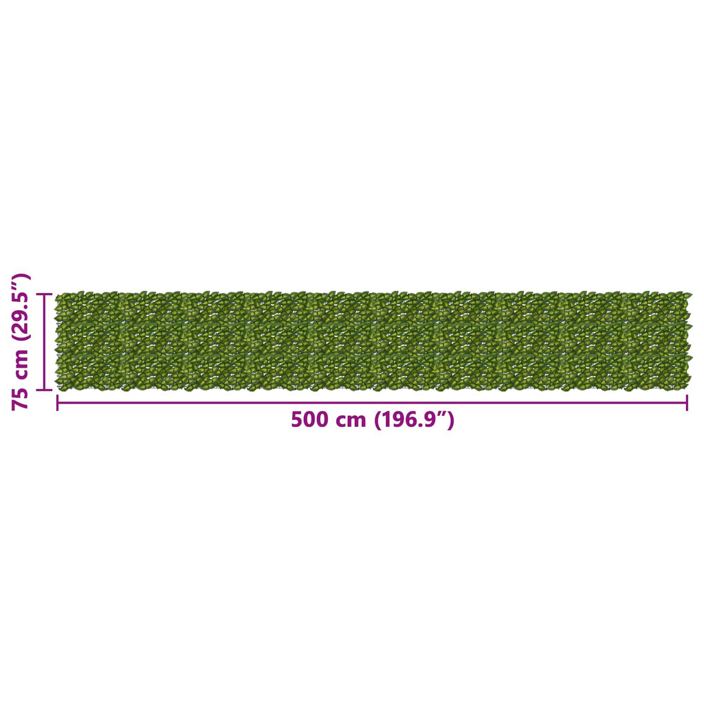 vidaXL Parawan balkonowy z liśćmi Zielony i Żółty 500 x 75 cm