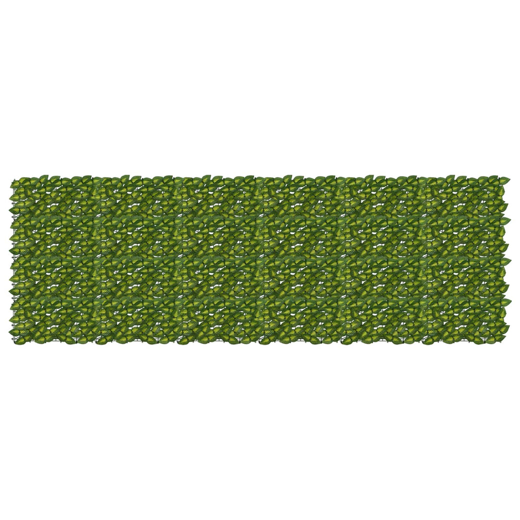 vidaXL Parawan balkonowy z liśćmi Zielony i Żółty 300 x 100 cm