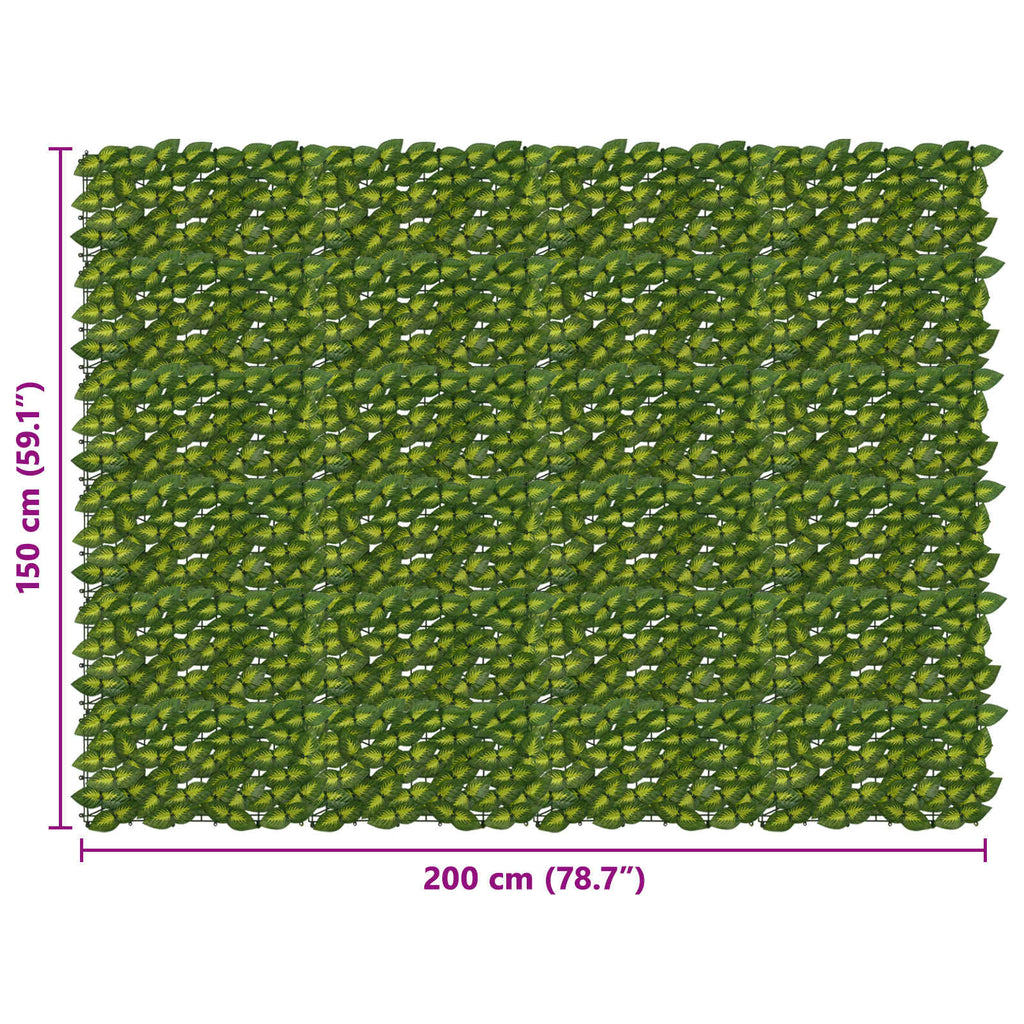 vidaXL Parawan balkonowy z liśćmi Zielony i Żółty 200 x 150 cm