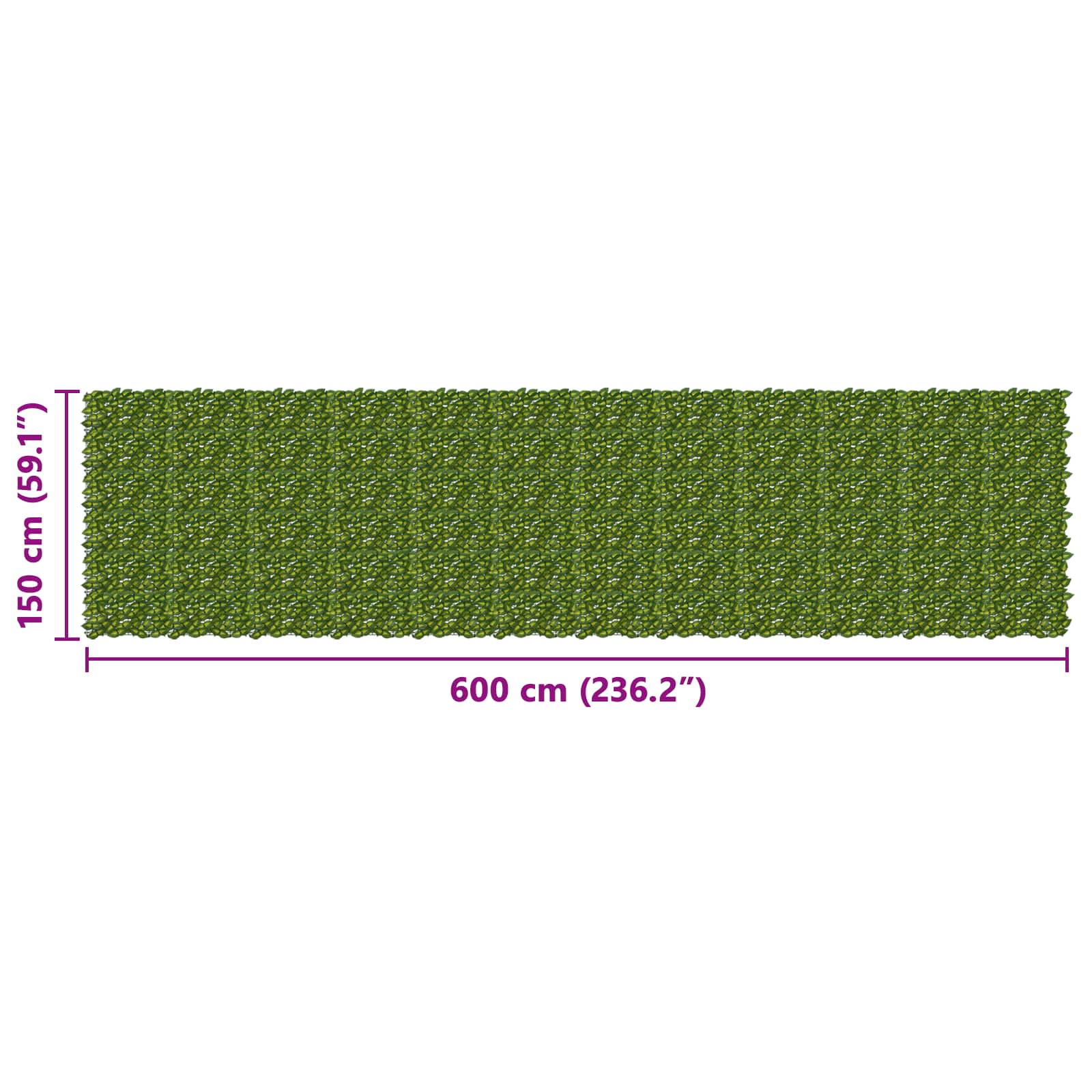 vidaXL Parawan balkonowy z liśćmi Zielony i Żółty 600 x 150 cm