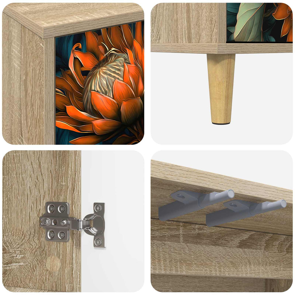 vidaXL Bufet LOCHEM Sonoma 69 x 33 x 75 cm Drewno inżynieryjne