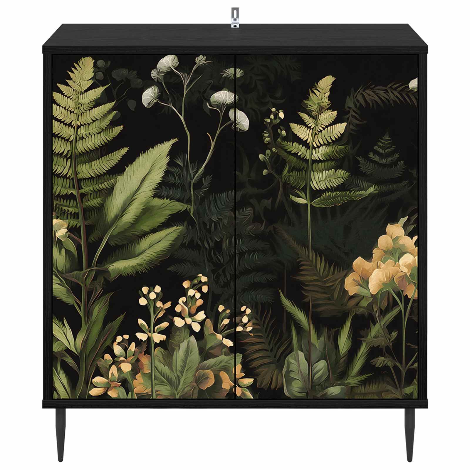 vidaXL Bufet RHENEN Czarny dąb 69 x 33 x 76 cm Drewno inżynieryjne