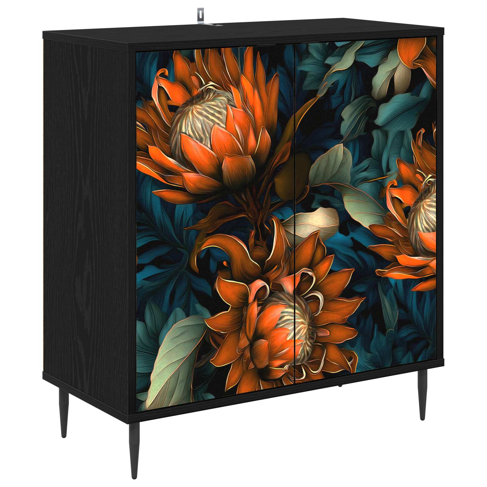 vidaXL Bufet LOCHEM Czarny dąb 69 x 33 x 76 cm Drewno inżynieryjne