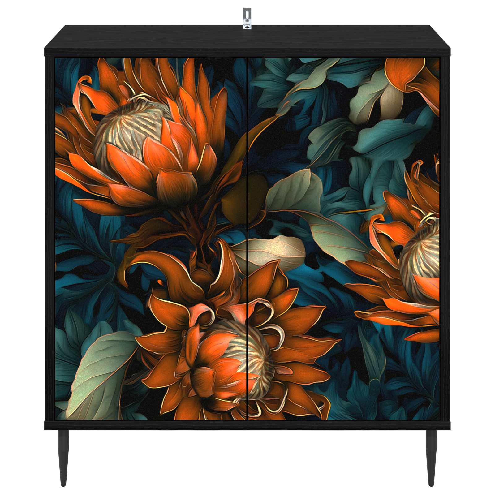 vidaXL Bufet LOCHEM Czarny dąb 69 x 33 x 76 cm Drewno inżynieryjne