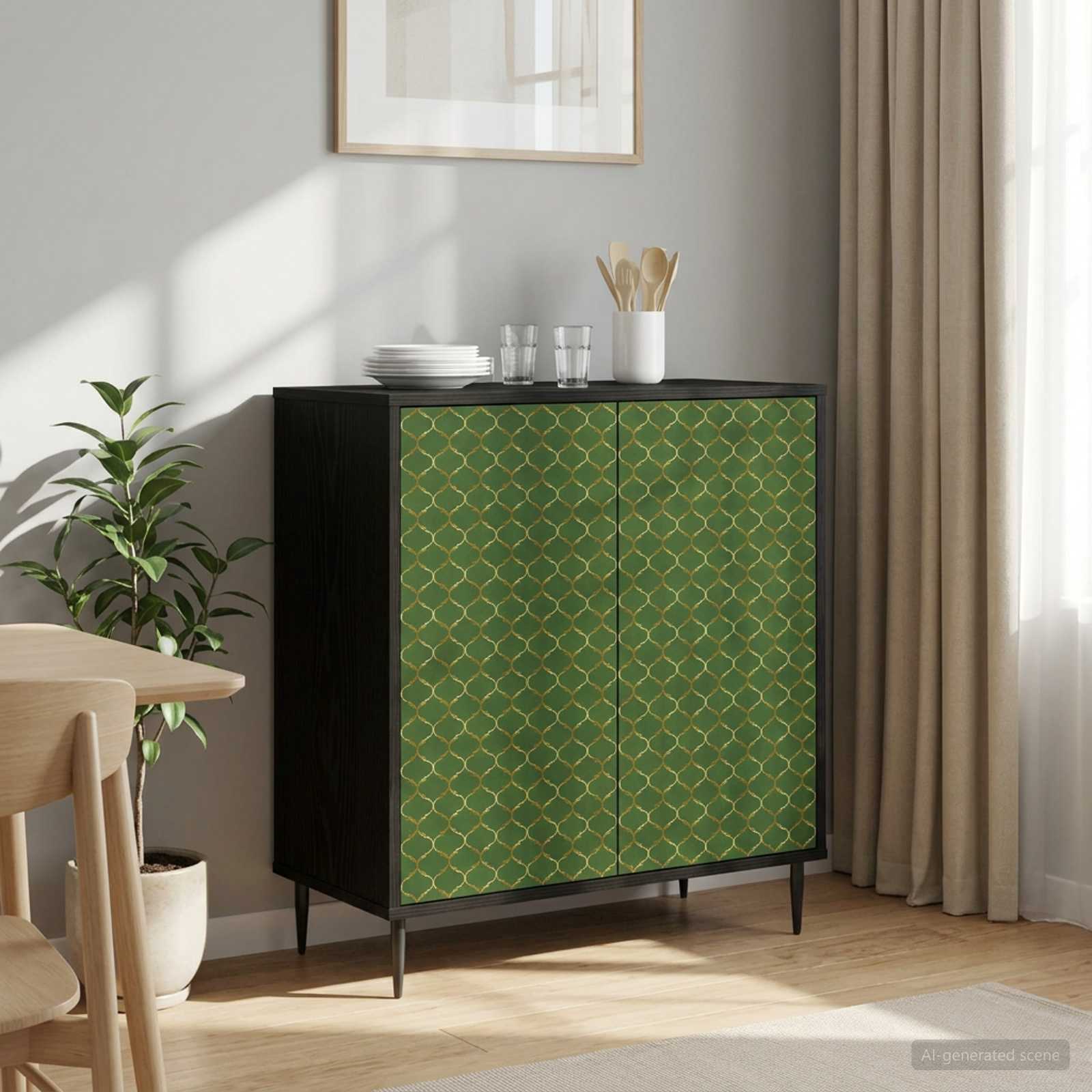 vidaXL Bufet GELEEN Czarny dąb 69 x 33 x 76 cm Drewno inżynieryjne