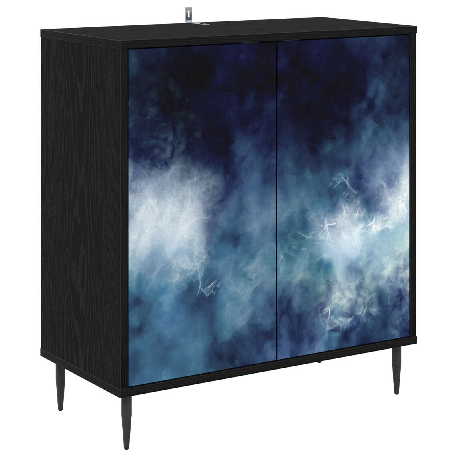 vidaXL Bufet RAALTE Czarny dąb 69 x 33 x 76 cm Drewno inżynieryjne