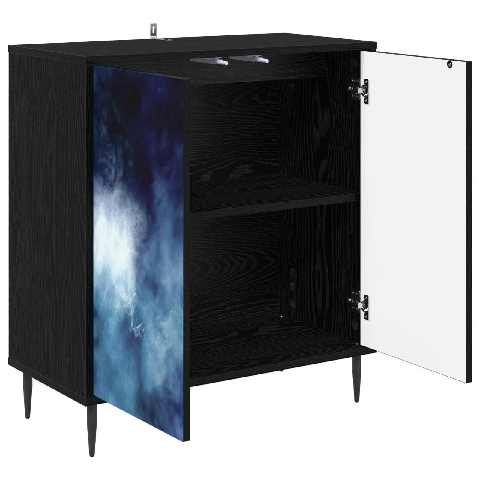 vidaXL Bufet RAALTE Czarny dąb 69 x 33 x 76 cm Drewno inżynieryjne