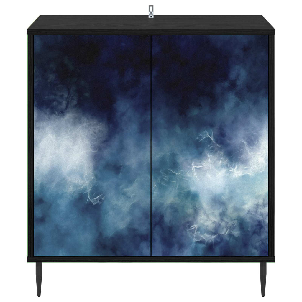 vidaXL Bufet RAALTE Czarny dąb 69 x 33 x 76 cm Drewno inżynieryjne