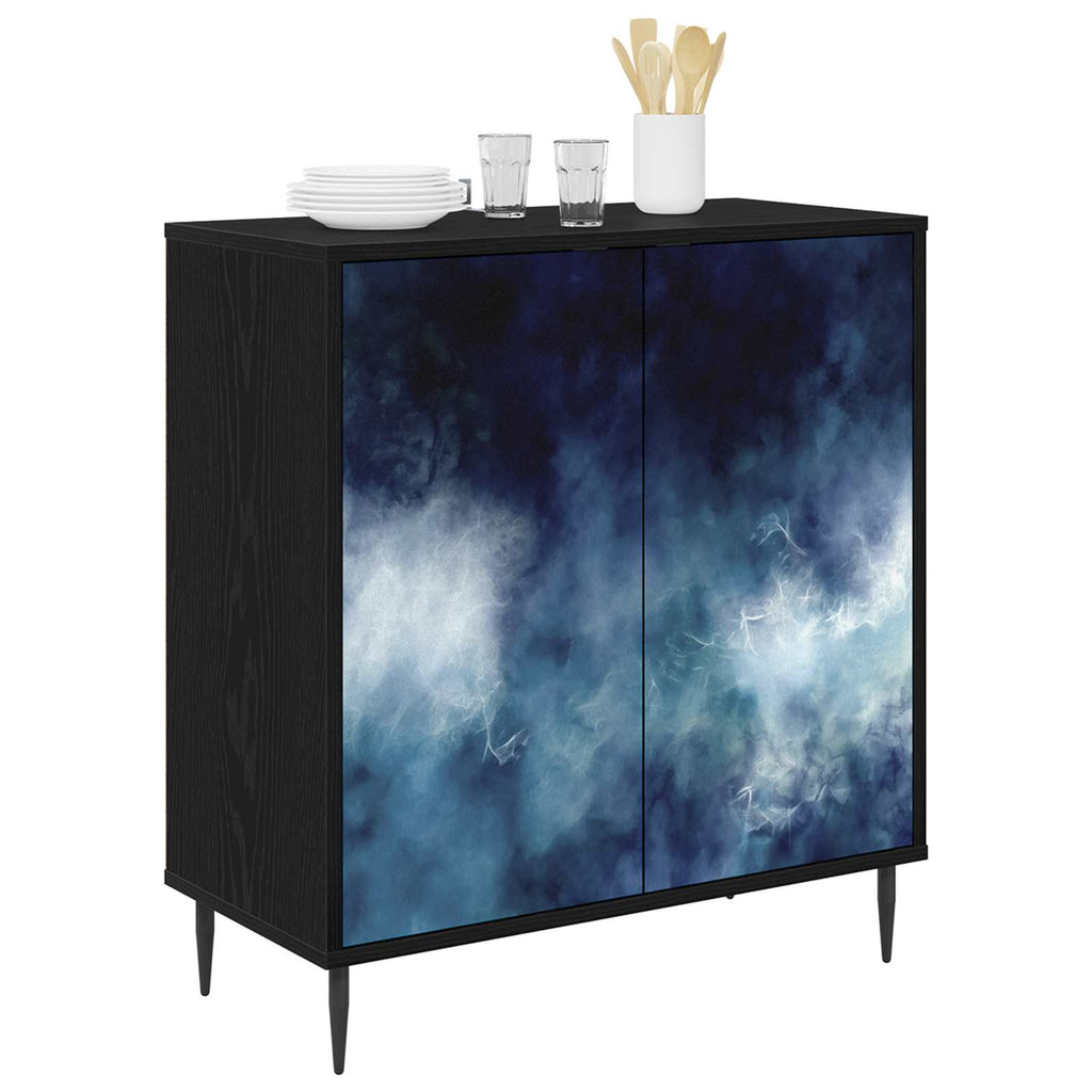 vidaXL Bufet RAALTE Czarny dąb 69 x 33 x 76 cm Drewno inżynieryjne