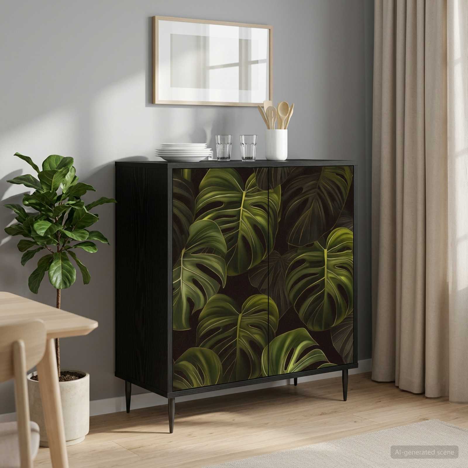 vidaXL Bufet ELBURG Czarny dąb 69 x 33 x 76 cm Drewno inżynieryjne