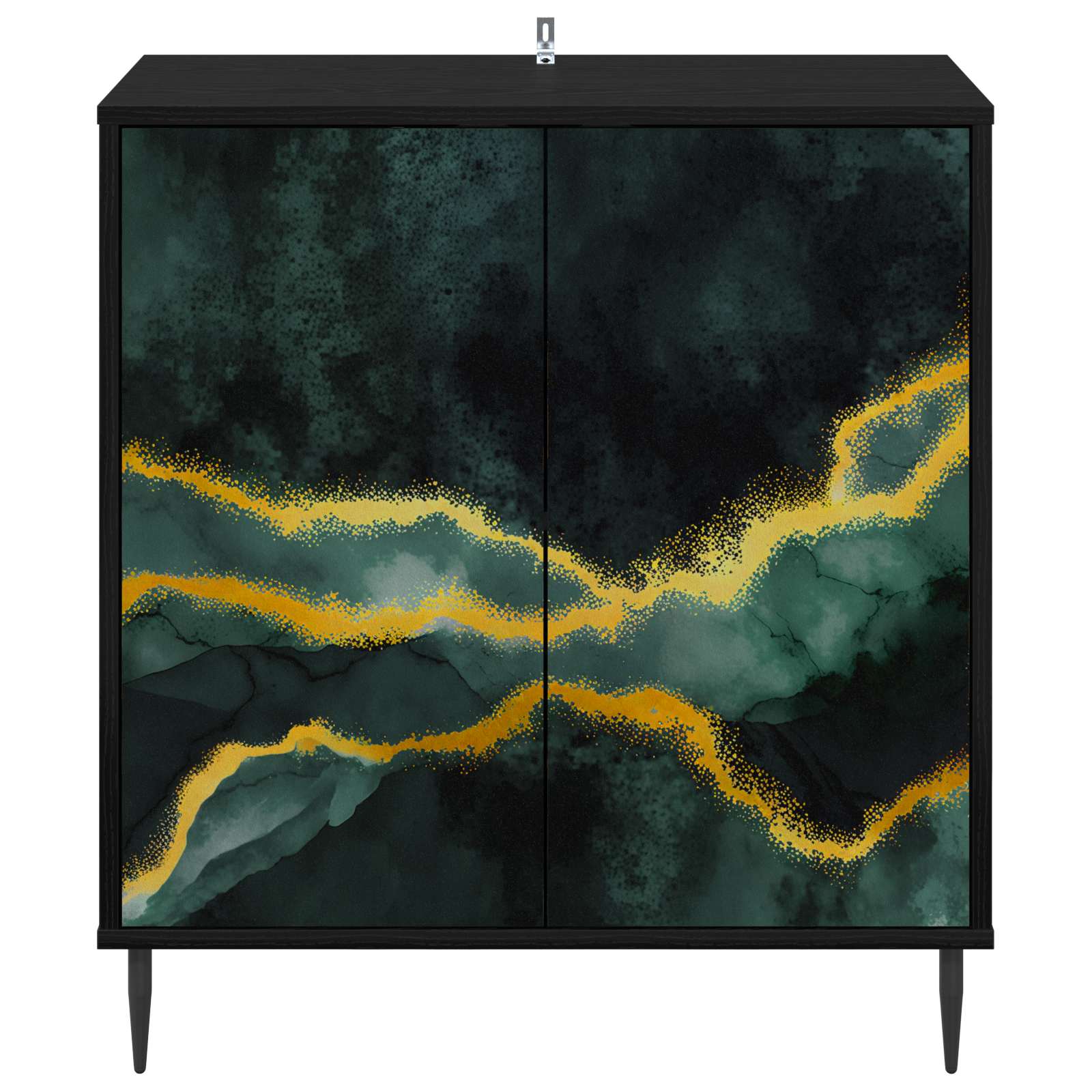 vidaXL Bufet WIJHE Czarny dąb 69 x 33 x 76 cm Drewno inżynieryjne