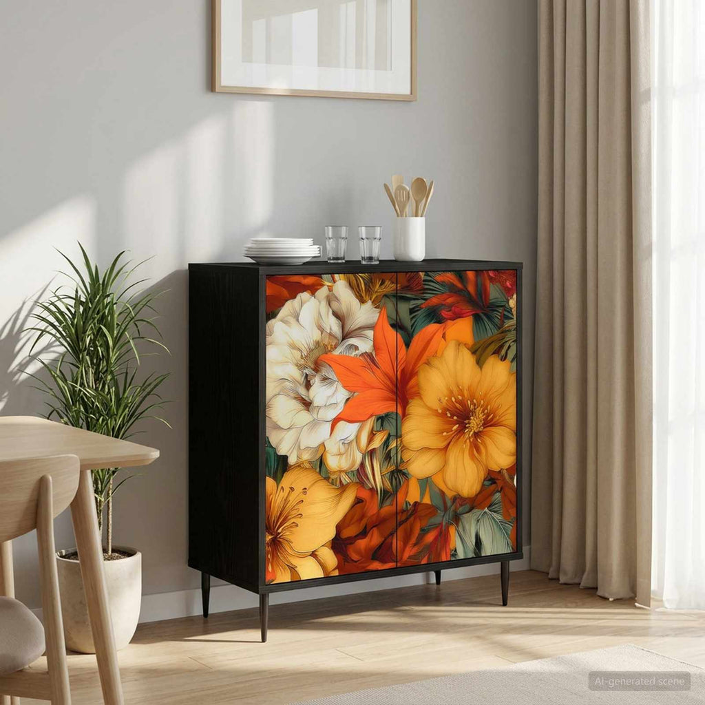 vidaXL Bufet GENNEP Czarny dąb 69 x 33 x 76 cm Drewno inżynieryjne
