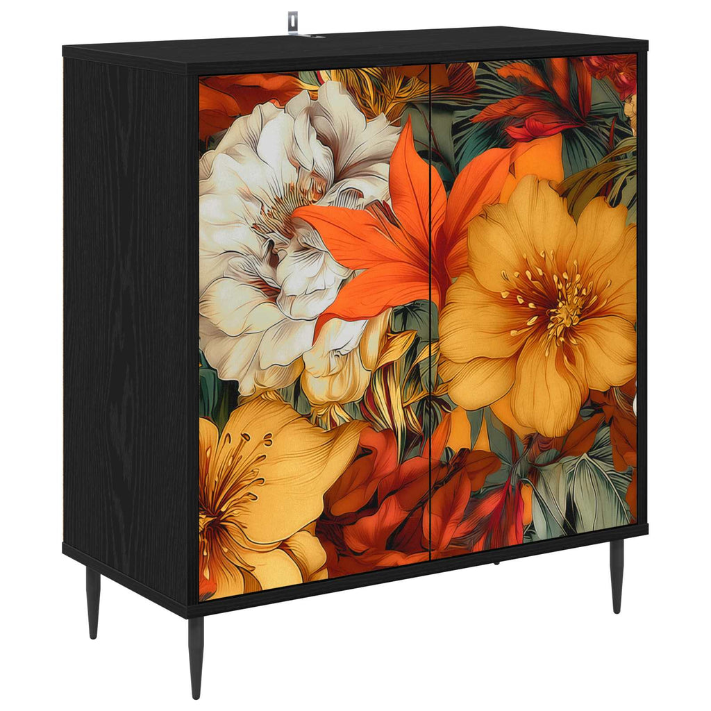 vidaXL Bufet GENNEP Czarny dąb 69 x 33 x 76 cm Drewno inżynieryjne