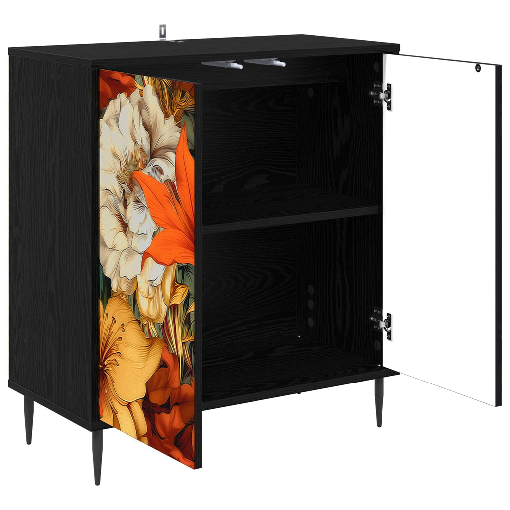 vidaXL Bufet GENNEP Czarny dąb 69 x 33 x 76 cm Drewno inżynieryjne