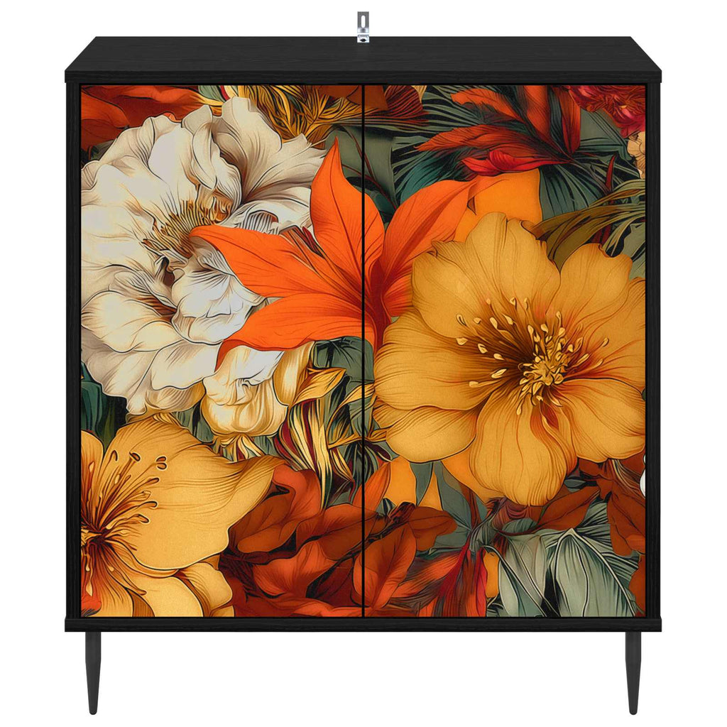 vidaXL Bufet GENNEP Czarny dąb 69 x 33 x 76 cm Drewno inżynieryjne