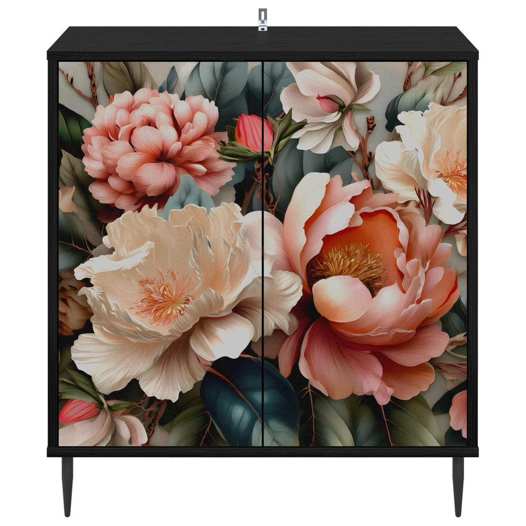 vidaXL Bufet BORNE Czarny dąb 69 x 33 x 76 cm Drewno inżynieryjne