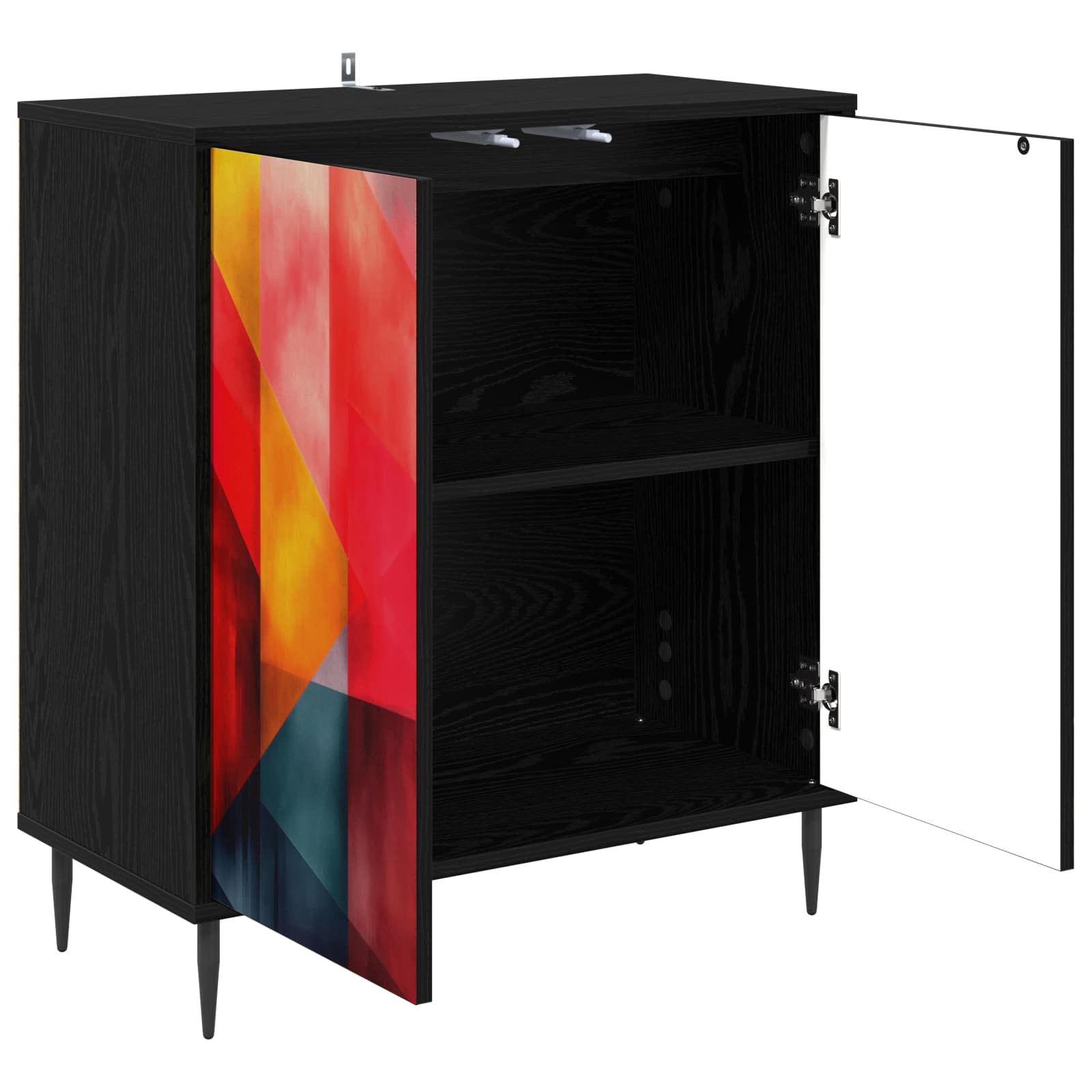 vidaXL Bufet HEESCH Czarny dąb 69 x 33 x 76 cm Drewno inżynieryjne
