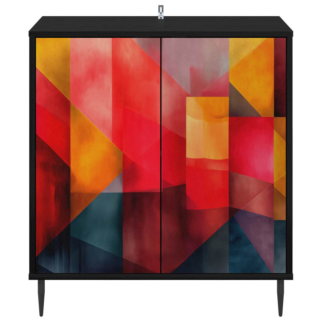 vidaXL Bufet HEESCH Czarny dąb 69 x 33 x 76 cm Drewno inżynieryjne