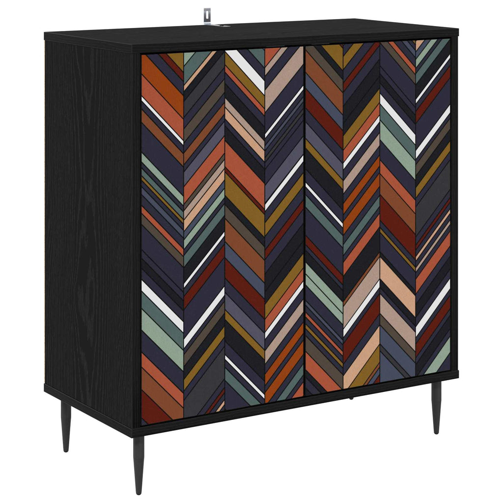 vidaXL Bufet OMMEN Czarny dąb 69 x 33 x 76 cm Drewno inżynieryjne