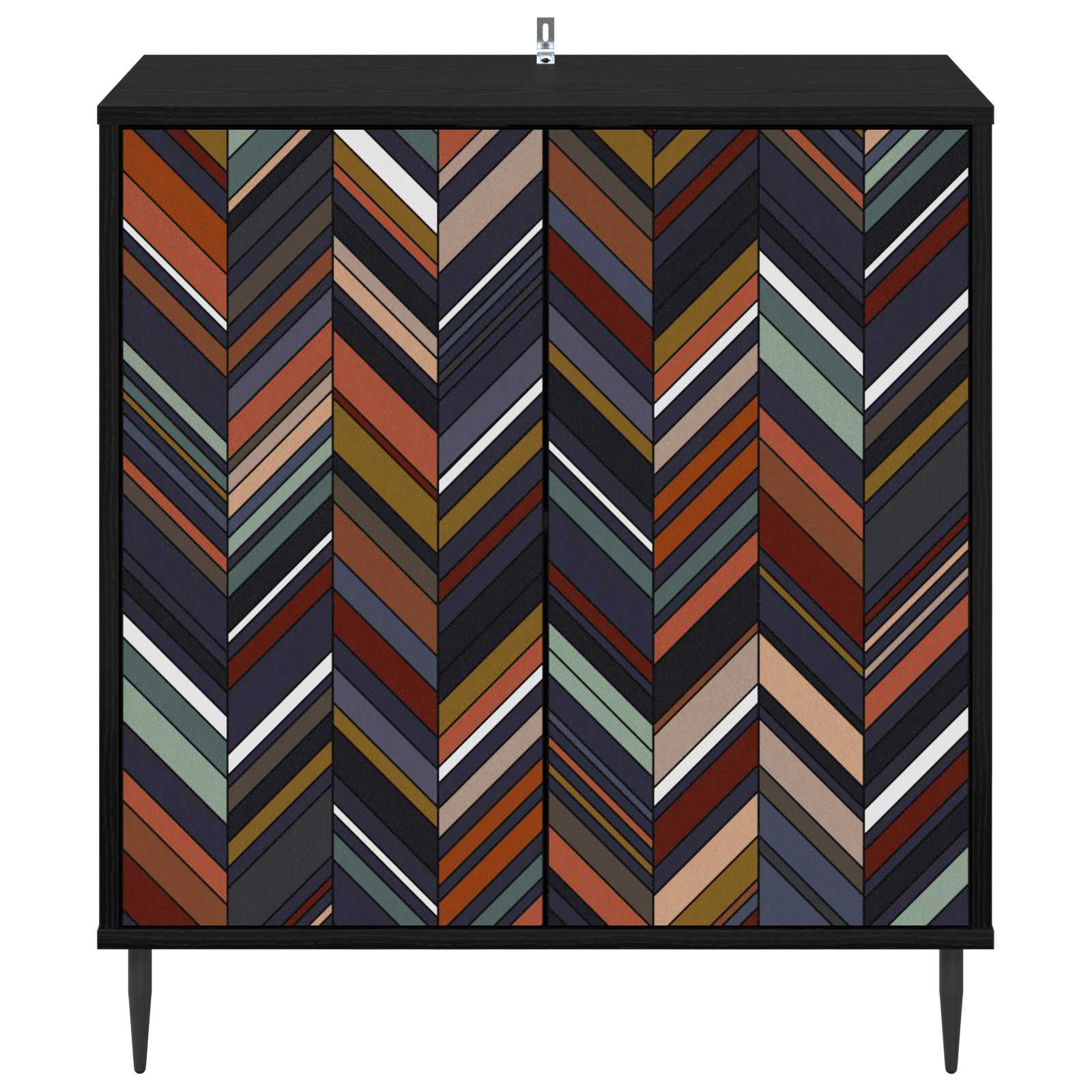 vidaXL Bufet OMMEN Czarny dąb 69 x 33 x 76 cm Drewno inżynieryjne