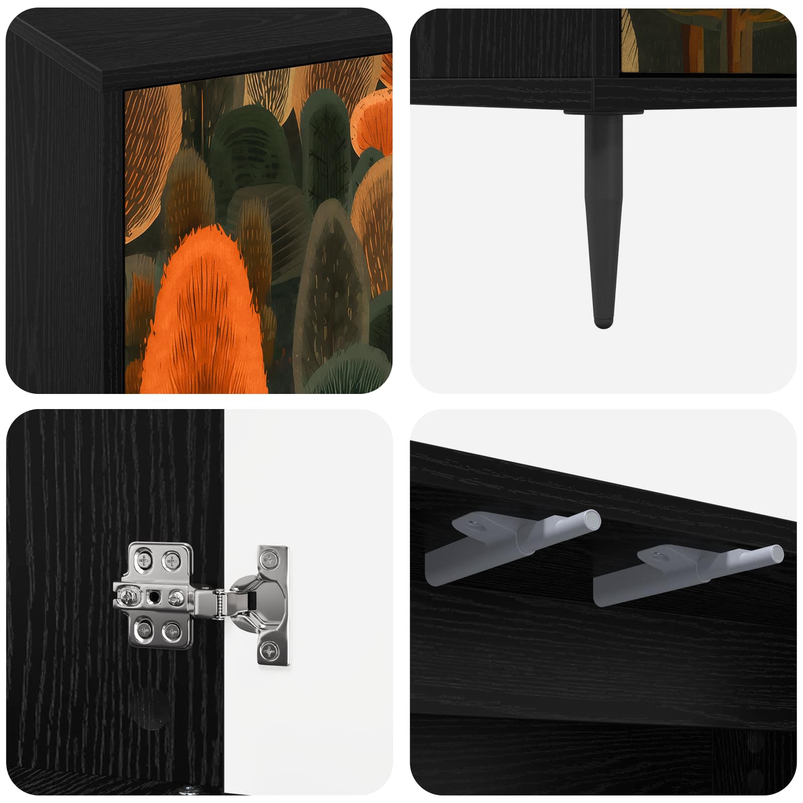 vidaXL Bufet ZAANDAM Czarny dąb 69 x 33 x 76 cm Drewno inżynieryjne