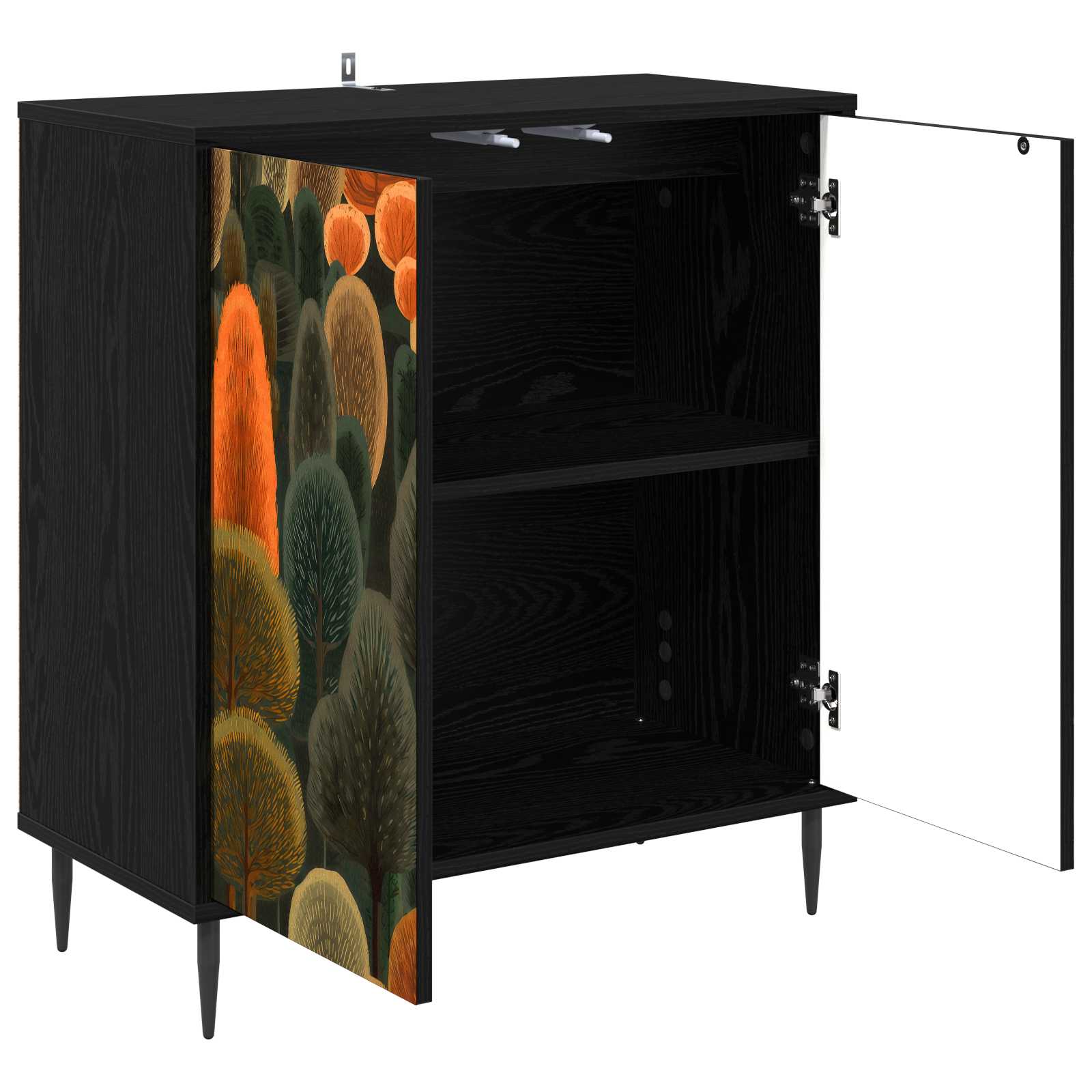 vidaXL Bufet ZAANDAM Czarny dąb 69 x 33 x 76 cm Drewno inżynieryjne