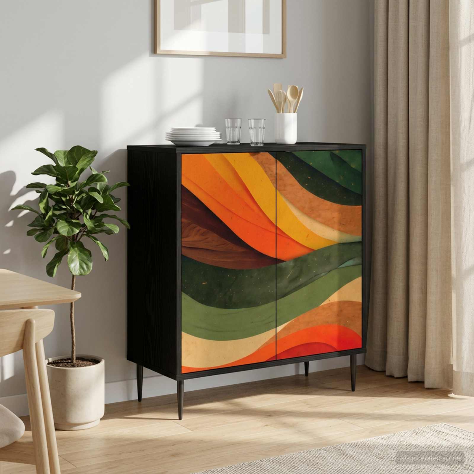 vidaXL Bufet BONN Czarny dąb 69 x 33 x 76 cm Drewno inżynieryjne
