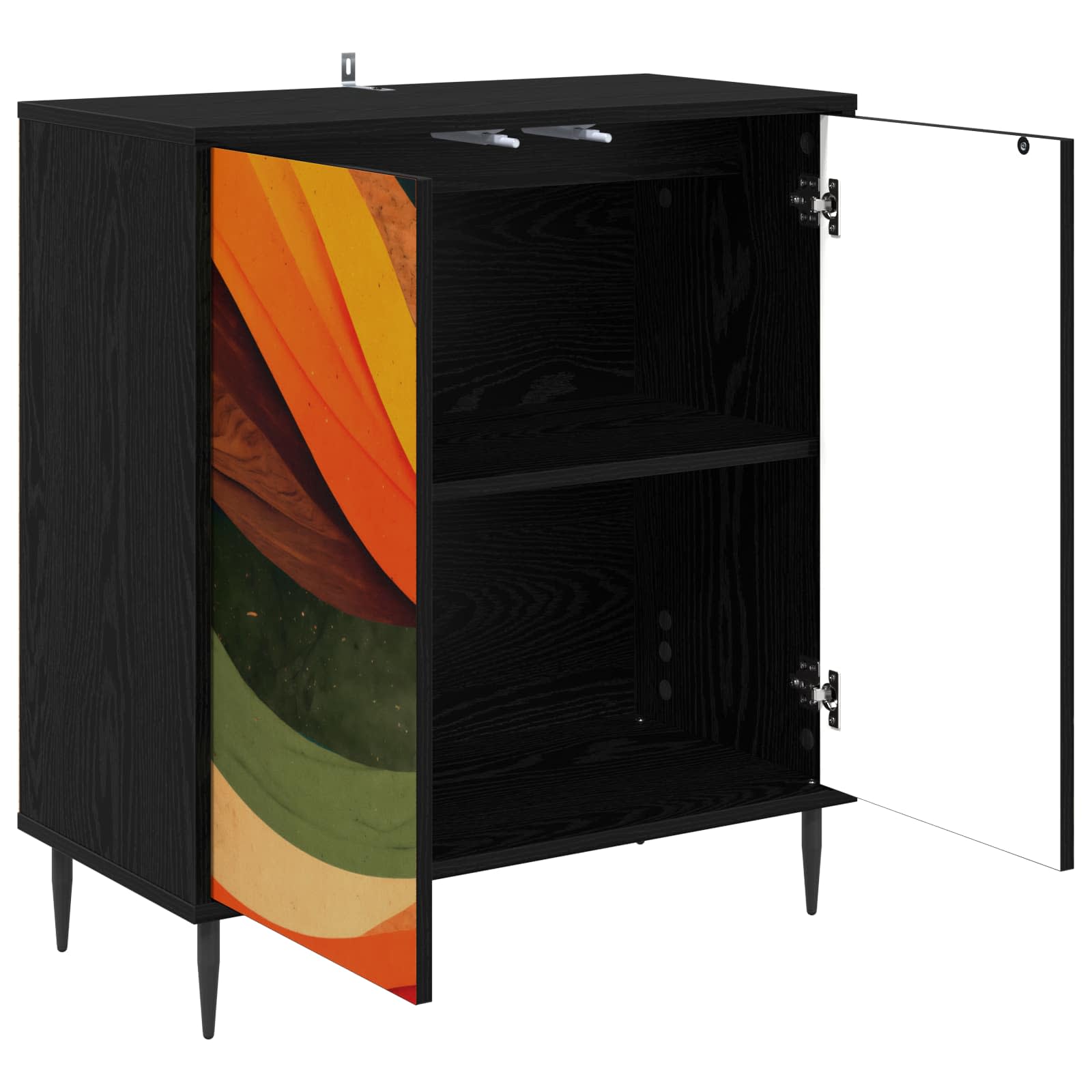 vidaXL Bufet BONN Czarny dąb 69 x 33 x 76 cm Drewno inżynieryjne