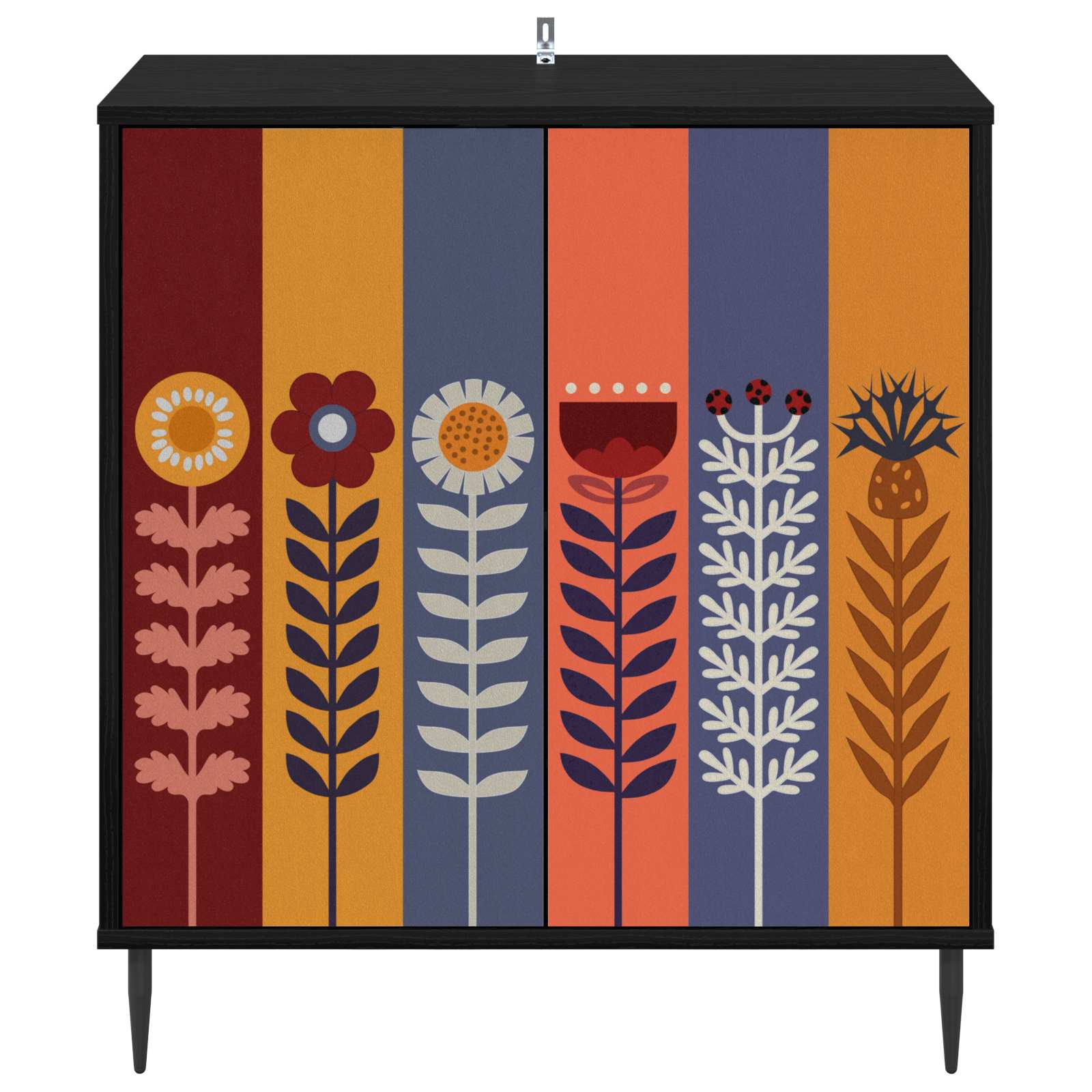 vidaXL Bufet ESSEN Czarny dąb 69 x 33 x 76 cm Drewno inżynieryjne