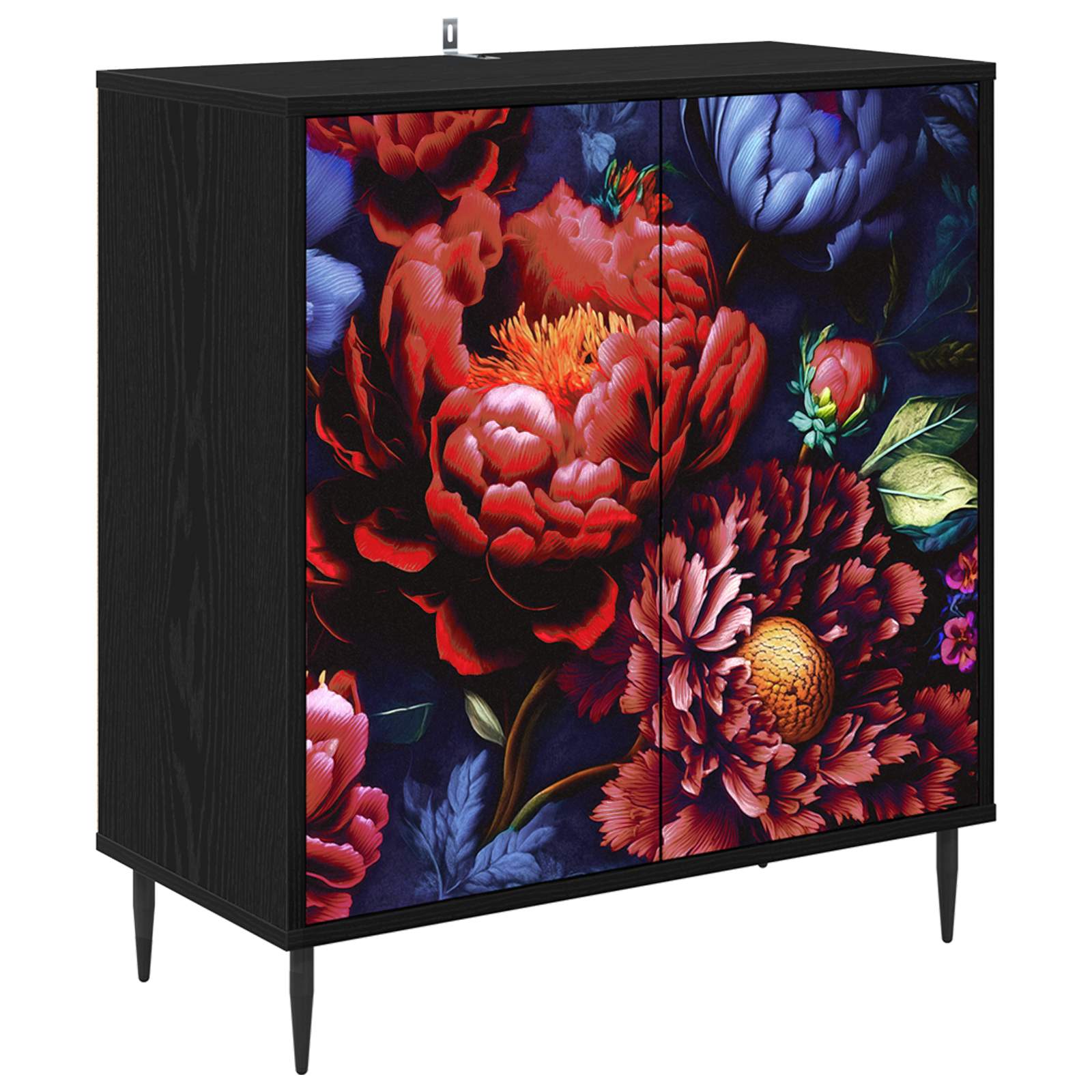 vidaXL Bufet KIEL Czarny dąb 69 x 33 x 76 cm Drewno inżynieryjne