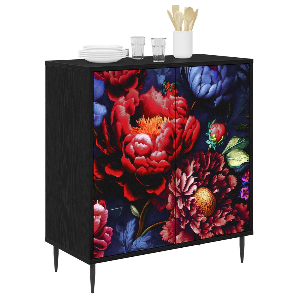 vidaXL Bufet KIEL Czarny dąb 69 x 33 x 76 cm Drewno inżynieryjne