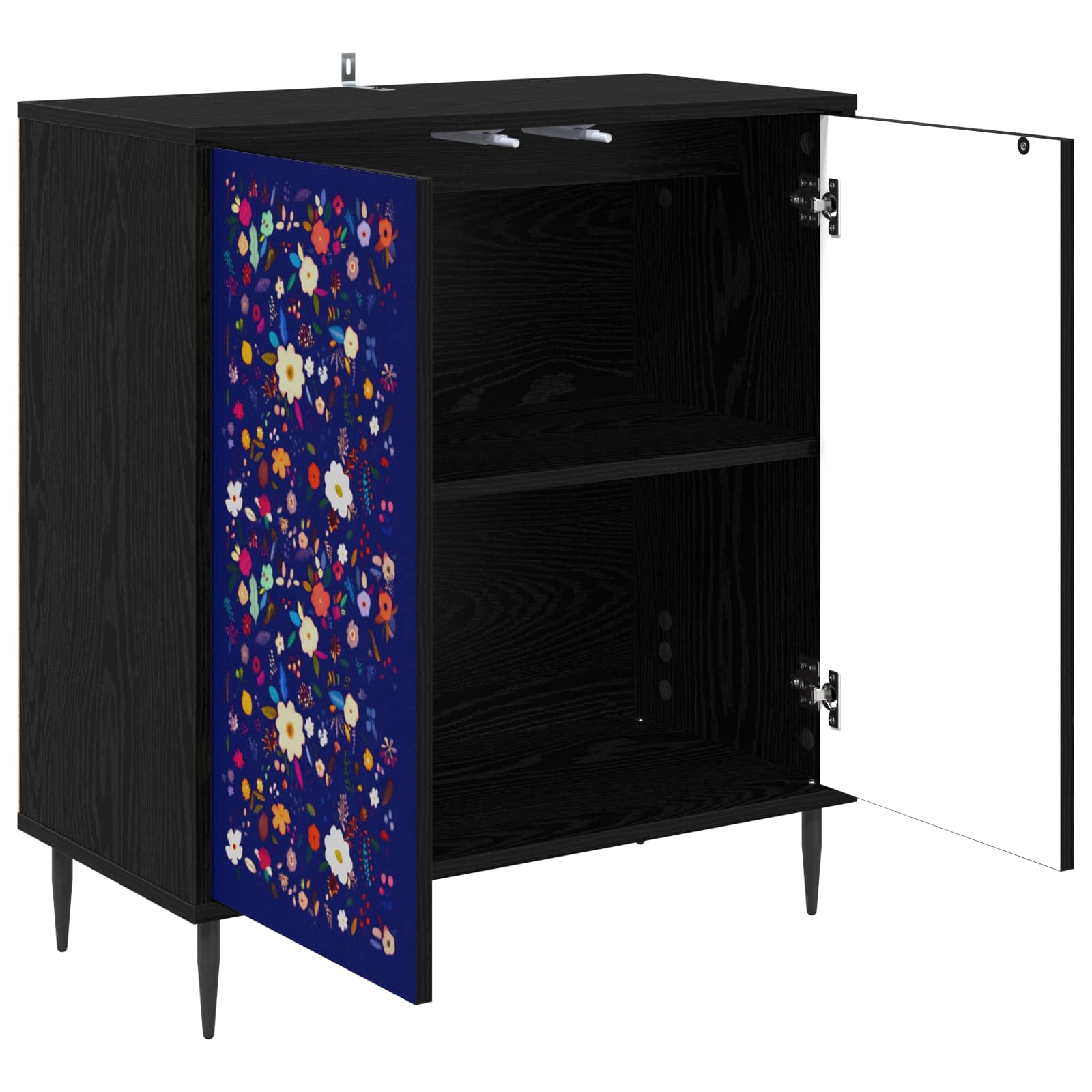 vidaXL Bufet MAINZ Czarny dąb 69 x 33 x 76 cm Drewno inżynieryjne